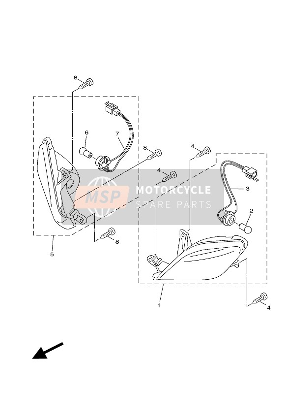 Yamaha XC100E 2014 BLINKLEUCHTE für ein 2014 Yamaha XC100E